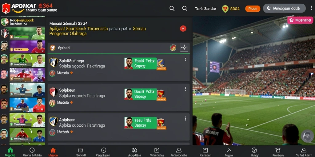 Tampilan screenshot utama 8364 yang menampilkan fitur taruhan olahraga.