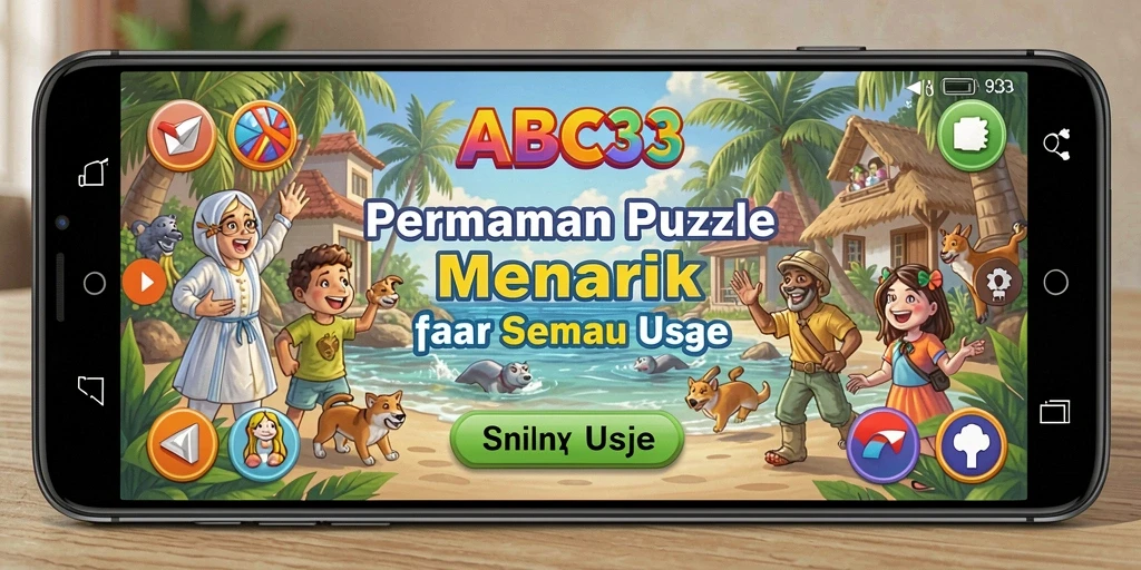 Screenshot utama ABC33 menunjukkan gameplay Puzzle yang mengasyikkan.