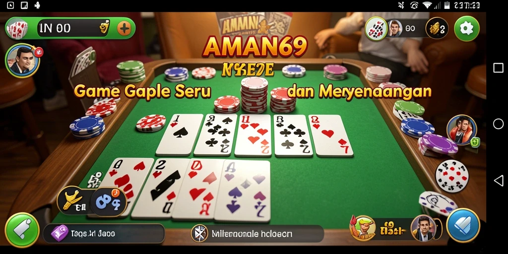 Screenshot gameplay AMAN69 menunjukkan serunya permainan Gaple.