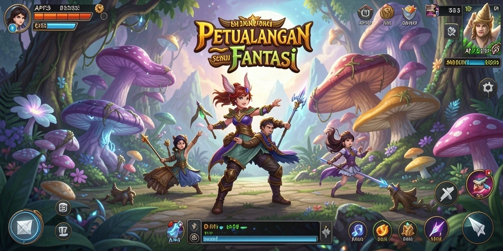 Screenshot gameplay API33 menampilkan petualangan mendebarkan di dunia fantasi.