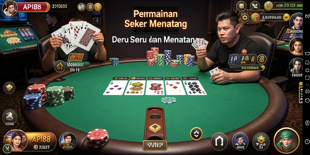Tampilan menarik gameplay Poker di API88 yang mendebarkan.