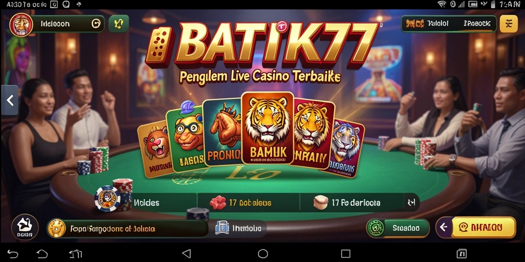 Tampilan gameplay Live Casino yang menegangkan dan interaktif di BATIK77.