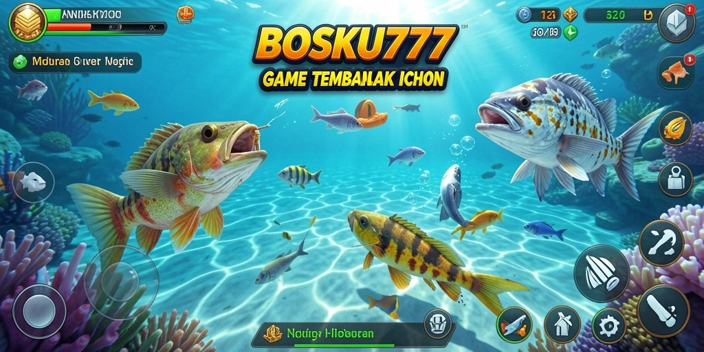 Tampilan gameplay BOSKU777 yang menampilkan serunya tembak ikan.