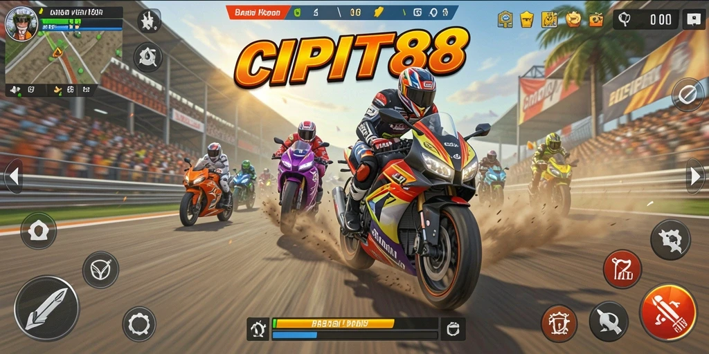 Gameplay seru balapan motor di CIPIT88 dengan grafik menakjubkan.
