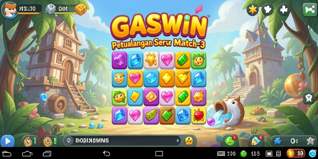 Tampilan screenshot GASWIN menampilkan gameplay seru dalam genre Match-3.