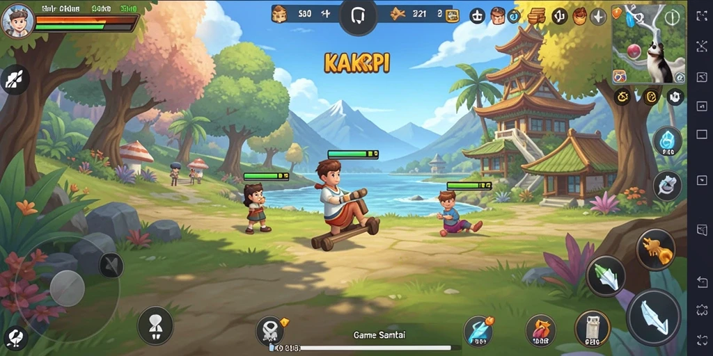 Screenshot utama KAKRP memperlihatkan gameplay santai yang mengasyikkan.