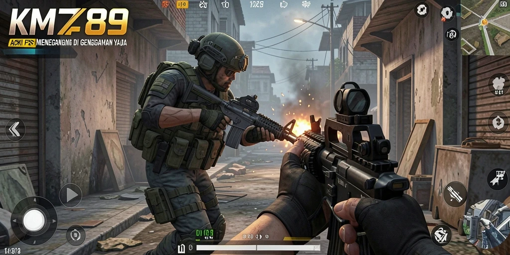 Tampilan gameplay menarik dari KM789 dengan aksi seru di medan perang.