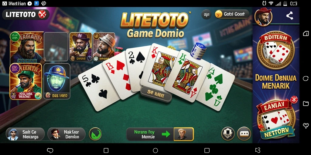 Tampilan gameplay seru LITETOTO dalam permainan domino.