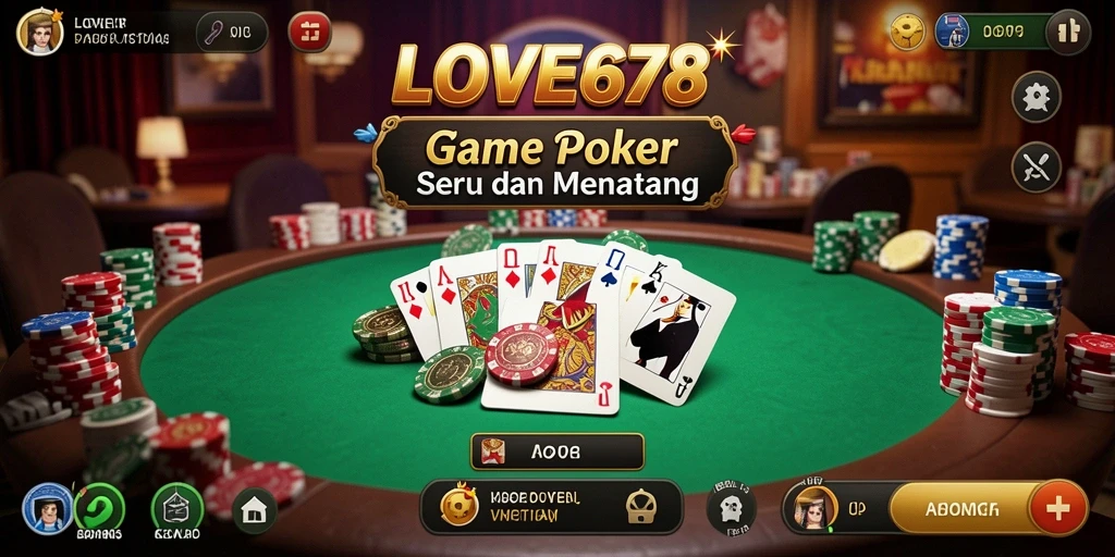 Screenshot gameplay Poker di LOVE678 yang seru dan interaktif.