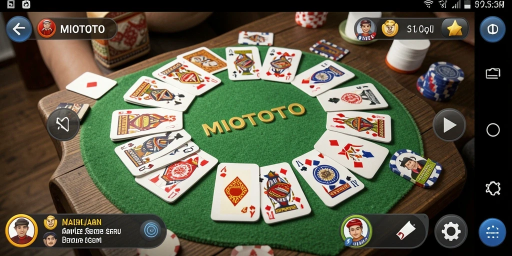 Screenshot MIOTOTO menunjukkan gameplay Gaple yang seru dan interaktif.