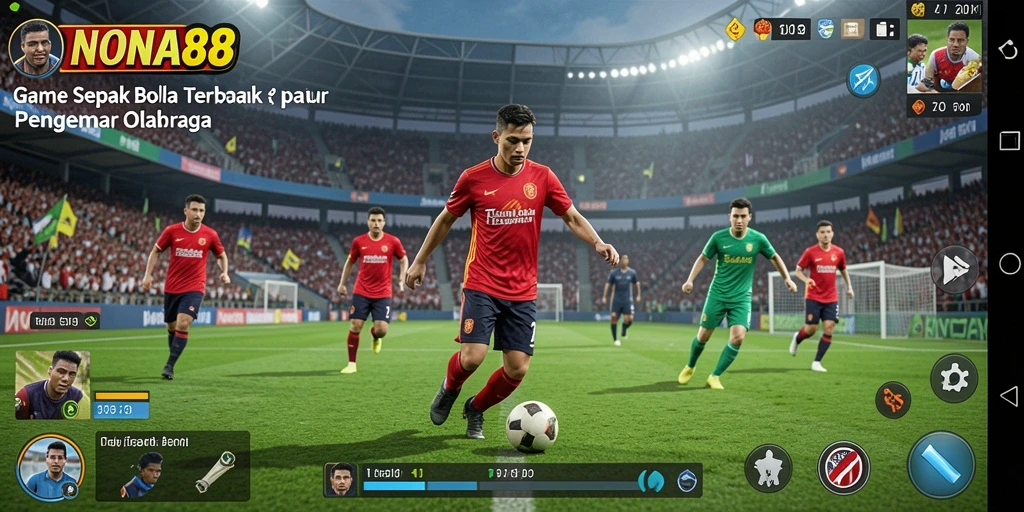 Tangkapan layar NONA88 menunjukkan pemain beraksi di lapangan sepak bola.