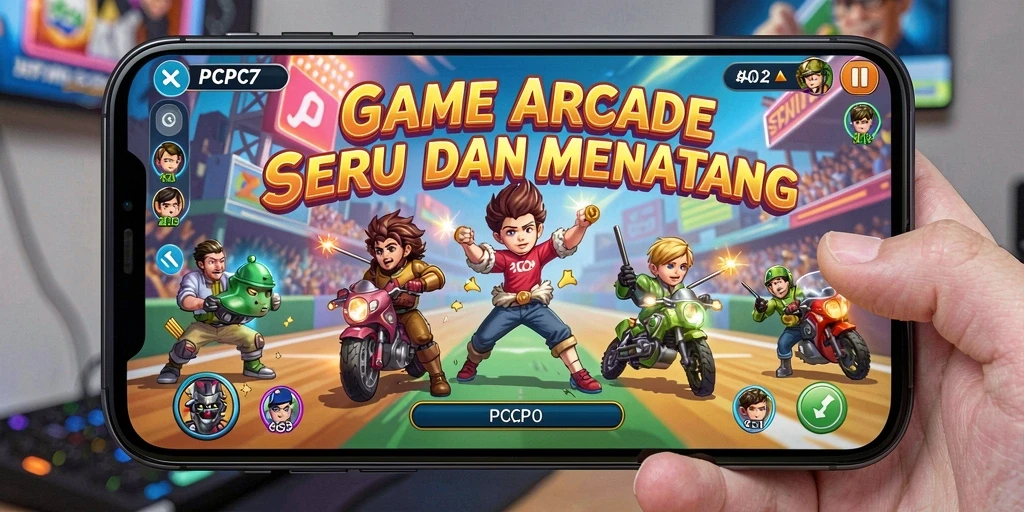 Tampilan gameplay dari PCPC7 yang seru dan dinamis.