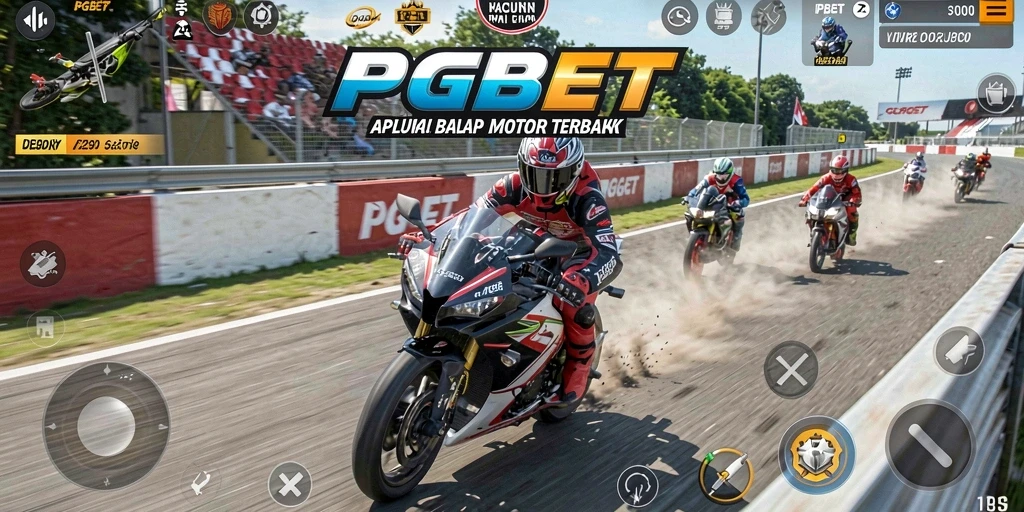Screenshot gameplay PGBET menampilkan aksi balap motor yang intens.