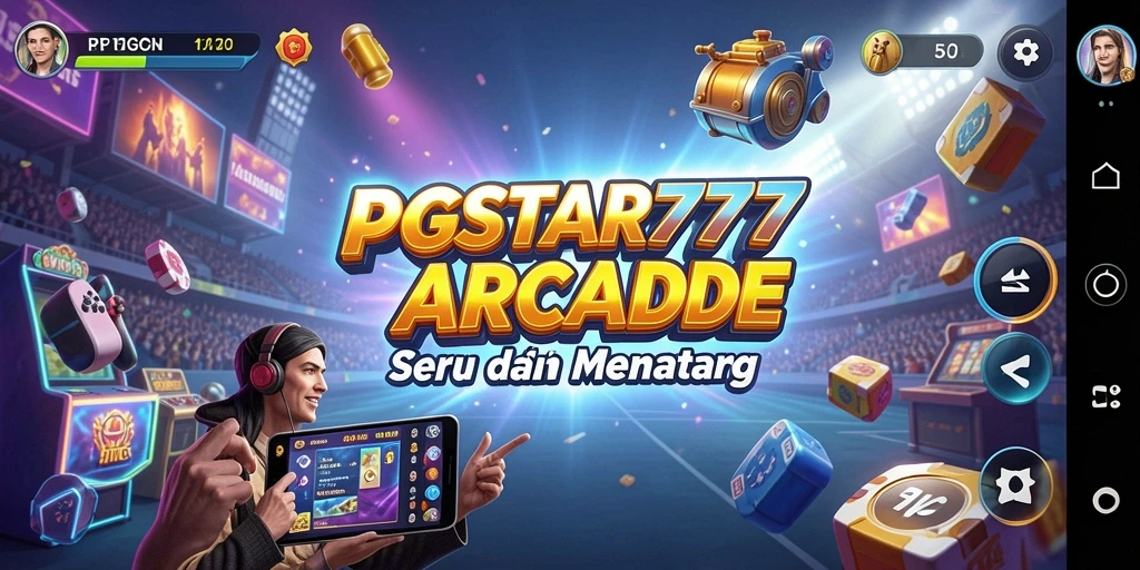 Screenshot utama PGSTAR777 yang menunjukkan aksi seru gameplay arcade.