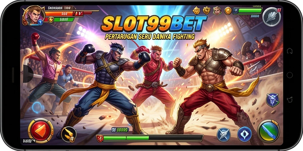 Screenshot utama SLOT99BET menunjukkan aksi pertarungan yang mendebarkan.