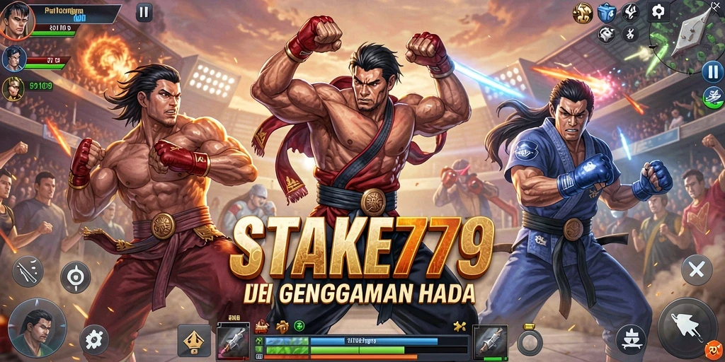 Screenshot utama STAKE779 menampilkan aksi pertarungan yang spektakuler.