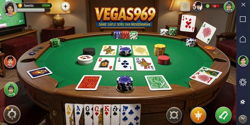 Tampilan gameplay Gaple yang seru dan interaktif di VEGAS969.