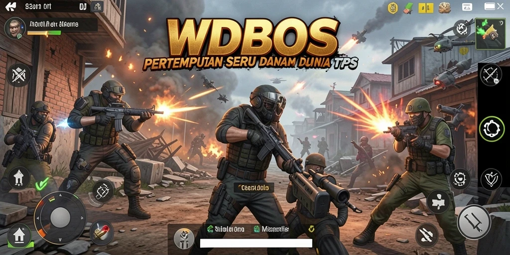 Screenshot gameplay WDBOS menampilkan aksi seru di medan perang TPS.
